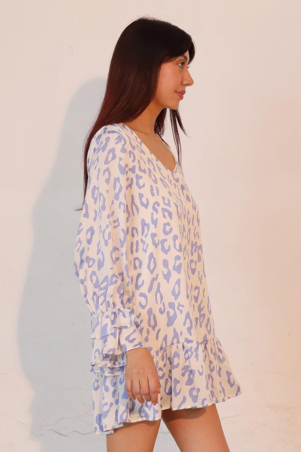 Leopard Print Ruffle Dress - Lightweight Fabric - Casual Style for Women - Perfect for Summer Outings and Parties