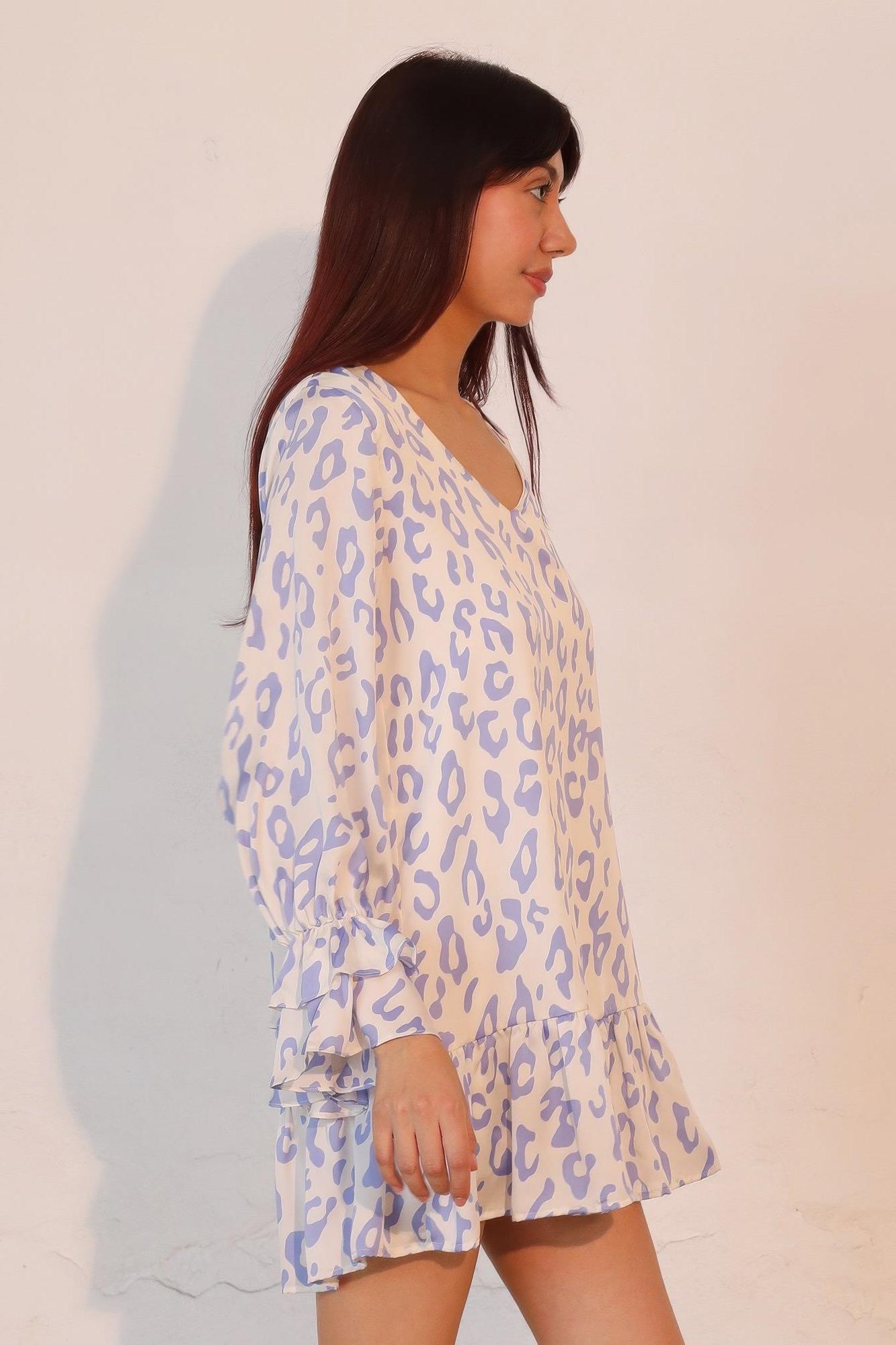 Leopard Print Ruffle Dress - Lightweight Fabric - Casual Style for Women - Perfect for Summer Outings and Parties