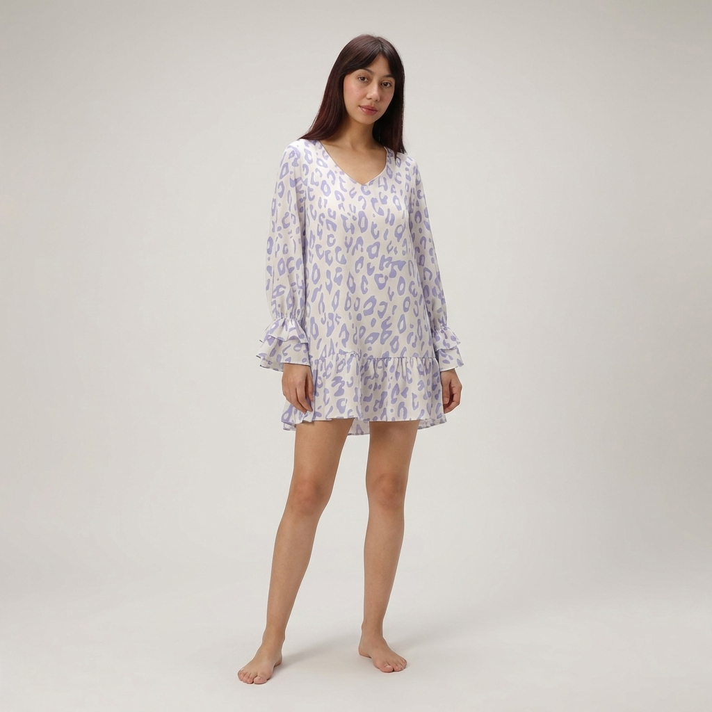 Leopard Print Ruffle Dress - Lightweight Fabric - Casual Style for Women - Perfect for Summer Outings and Parties