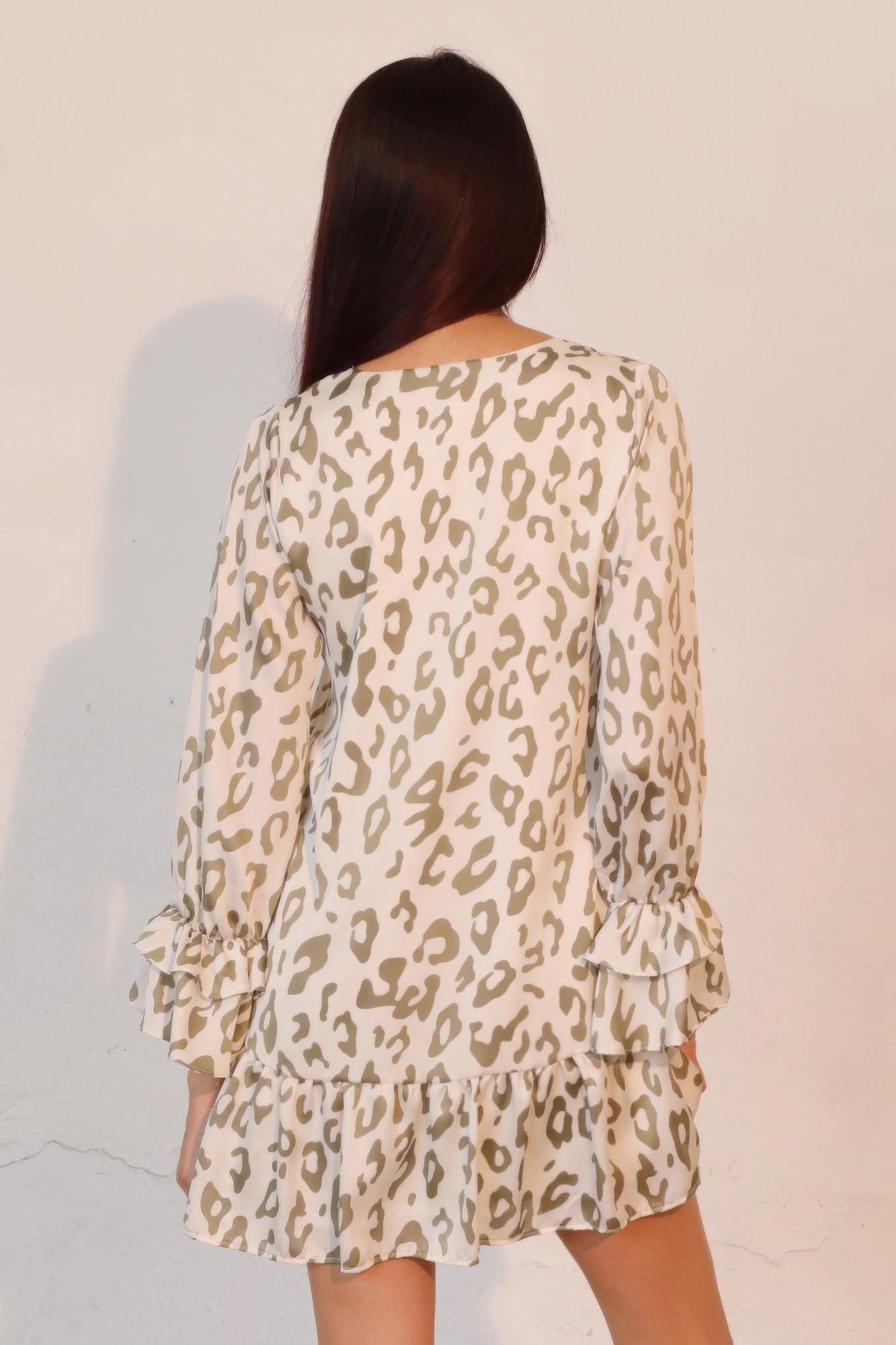 Leopard Print Ruffle Dress - Lightweight Fabric - Casual Style for Women - Perfect for Summer Outings and Parties