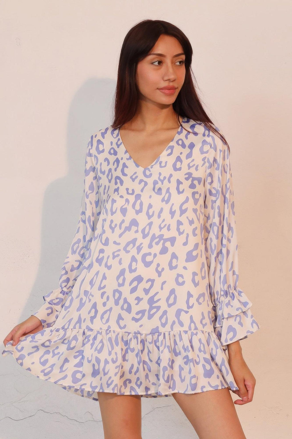 Leopard Print Ruffle Dress - Lightweight Fabric - Casual Style for Women - Perfect for Summer Outings and Parties