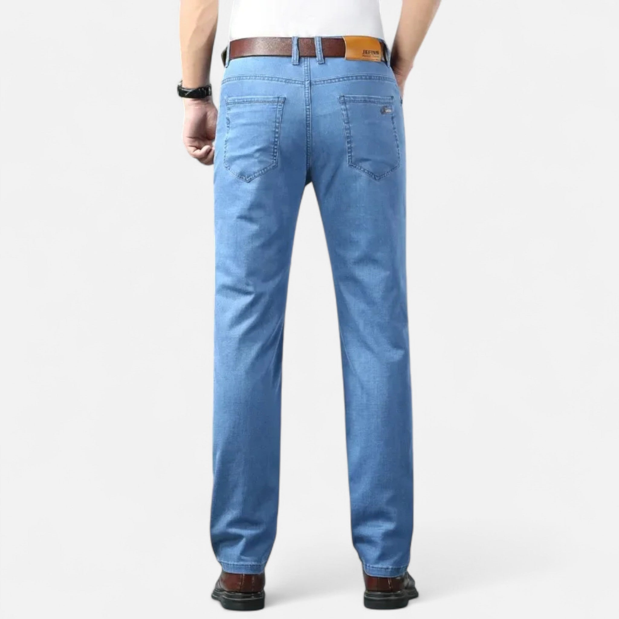 Lightweight Denim Straight Leg Pants for Casual Wear - Comfortable and Versatile Design
