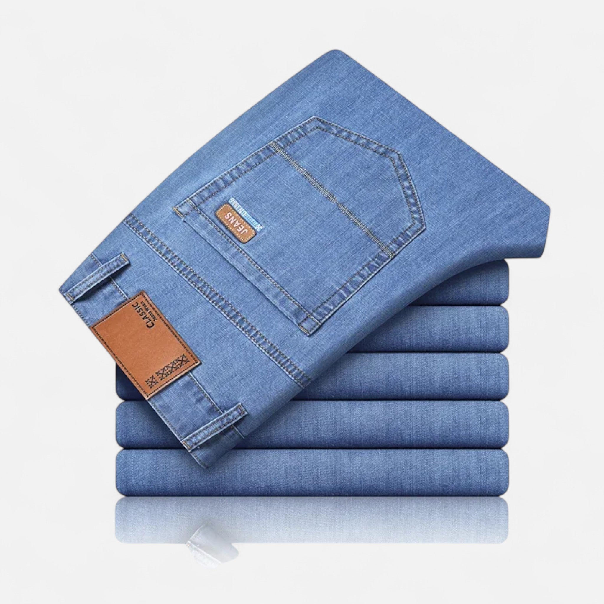 Lightweight Denim Straight Leg Pants for Casual Wear - Comfortable and Versatile Design