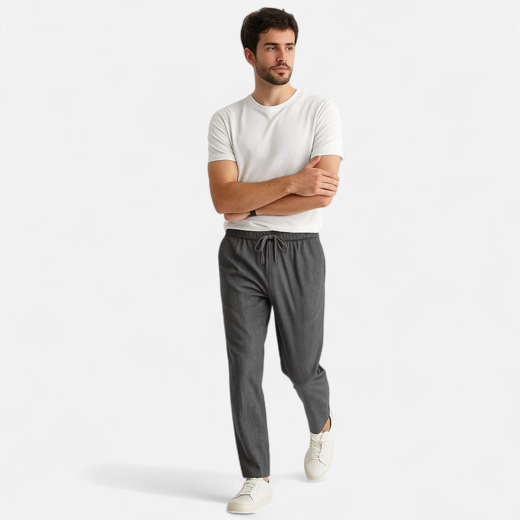 Lino Pantaloni Lunghi Uomo - Traspirante e Comodo per Primavera Estate - Abbigliamento Casual Elegante