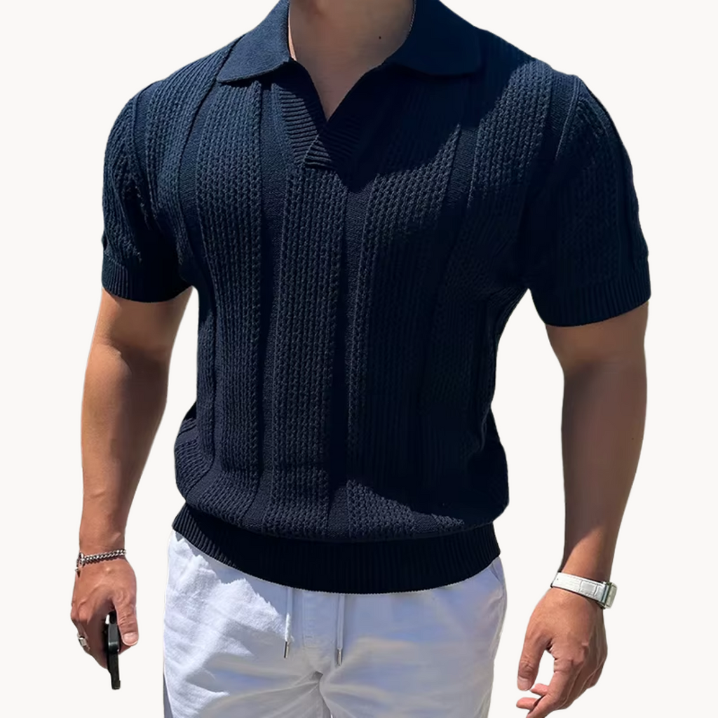 Breathable Mesh Shirt with Open Collar – Slim Fit Casual Wear for Men