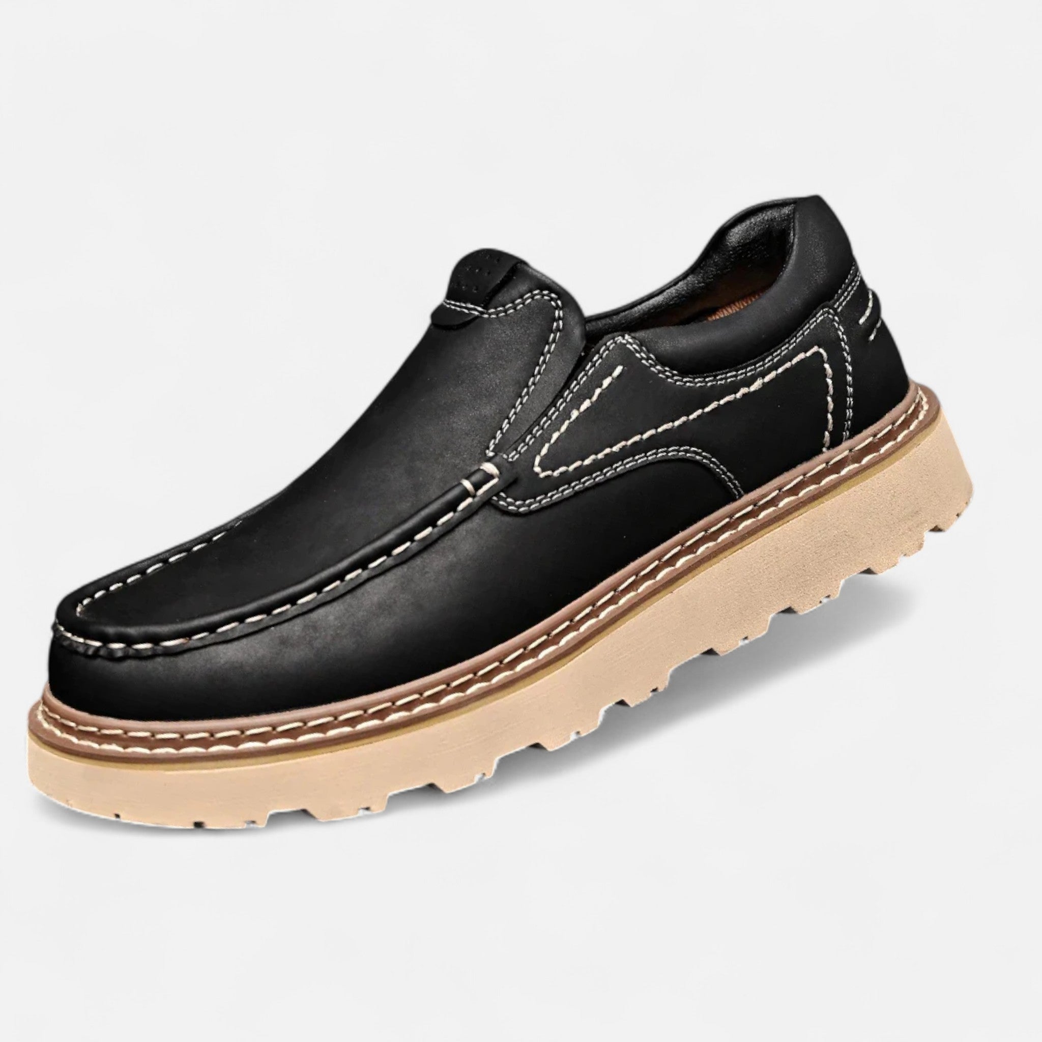 Men's Classic Leather Moccasins - Monza Style Footwear for Casual and Formal Occasions