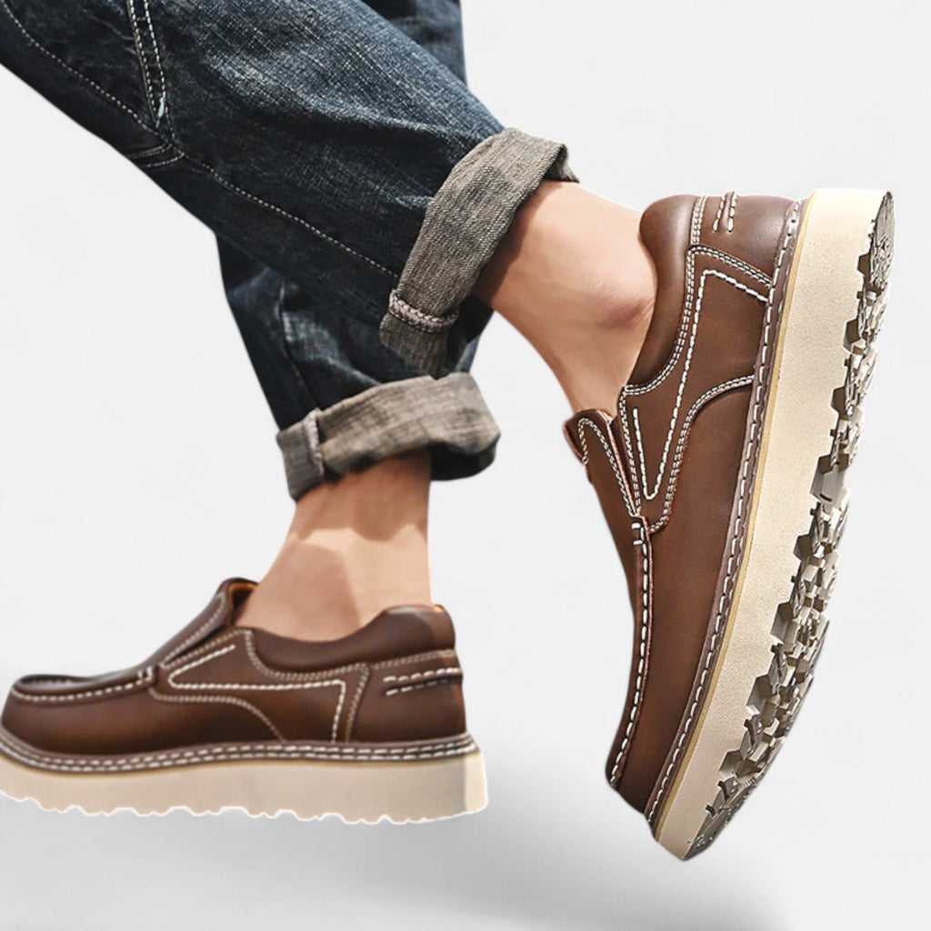 Men's Classic Leather Moccasins - Monza Style Footwear for Casual and Formal Occasions