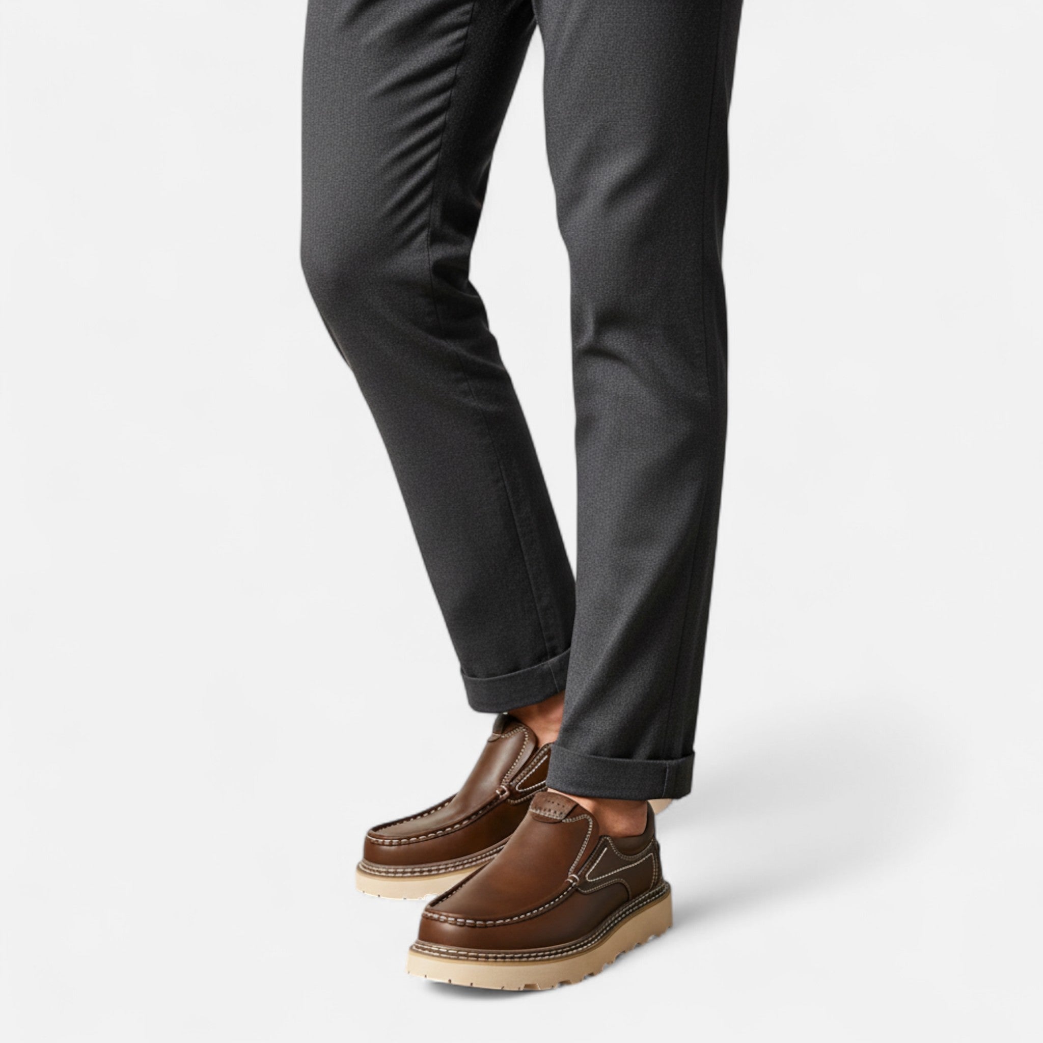 Men's Classic Leather Moccasins - Monza Style Footwear for Casual and Formal Occasions