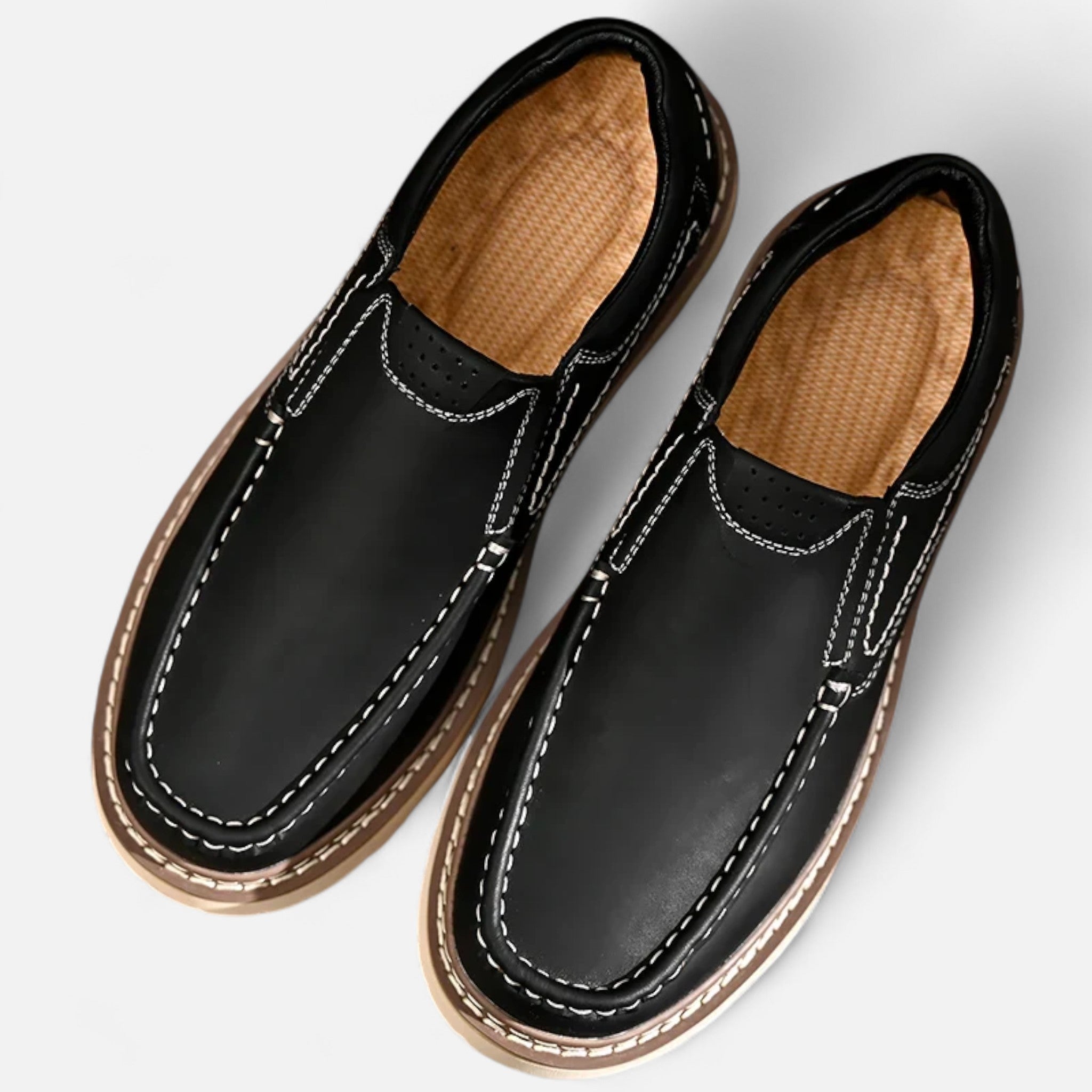 Men's Classic Leather Moccasins - Monza Style Footwear for Casual and Formal Occasions