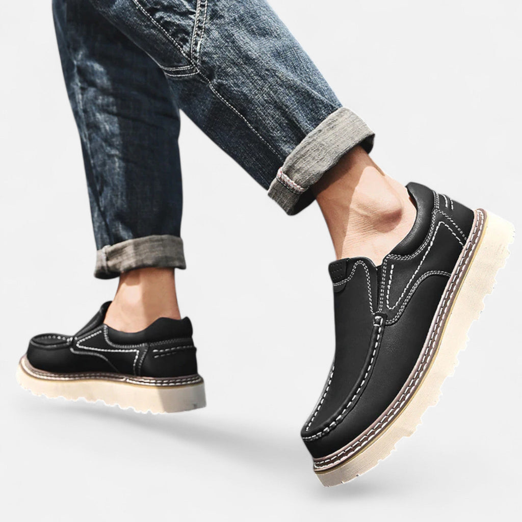 Men's Classic Leather Moccasins - Monza Style Footwear for Casual and Formal Occasions