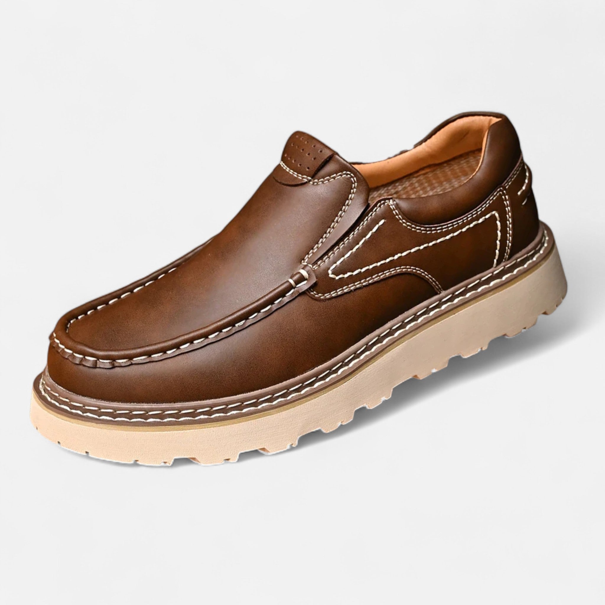 Men's Classic Leather Moccasins - Monza Style Footwear for Casual and Formal Occasions