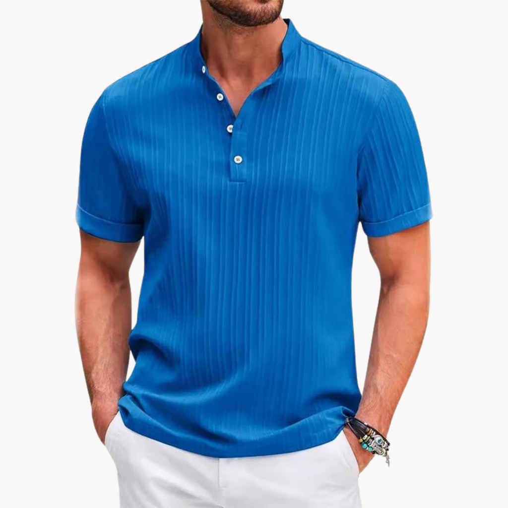 Men's Cotton Classic Henley Shirt - Casual Long Sleeve Top for Everyday Wear