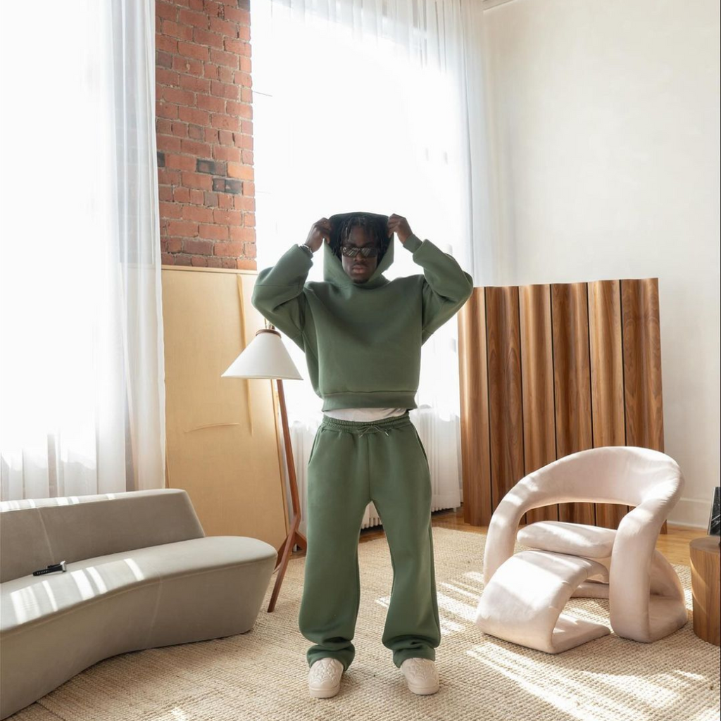 Men's Cotton Hoodie and Jogger Set - Casual Athleisure Wear for Comfort and Style in Everyday Activities