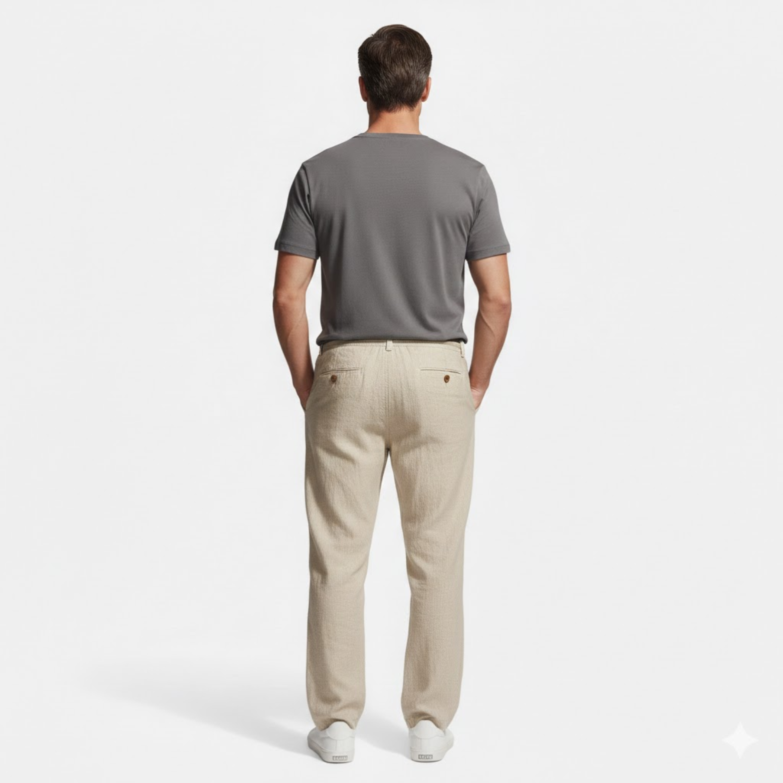 Men's Cotton Straight Leg Joggers with Drawstring Closure for Casual Wear