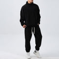 Men's Fleece Training Suit with Stand-Up Collar for Gym, Sports, and Outdoor Activities