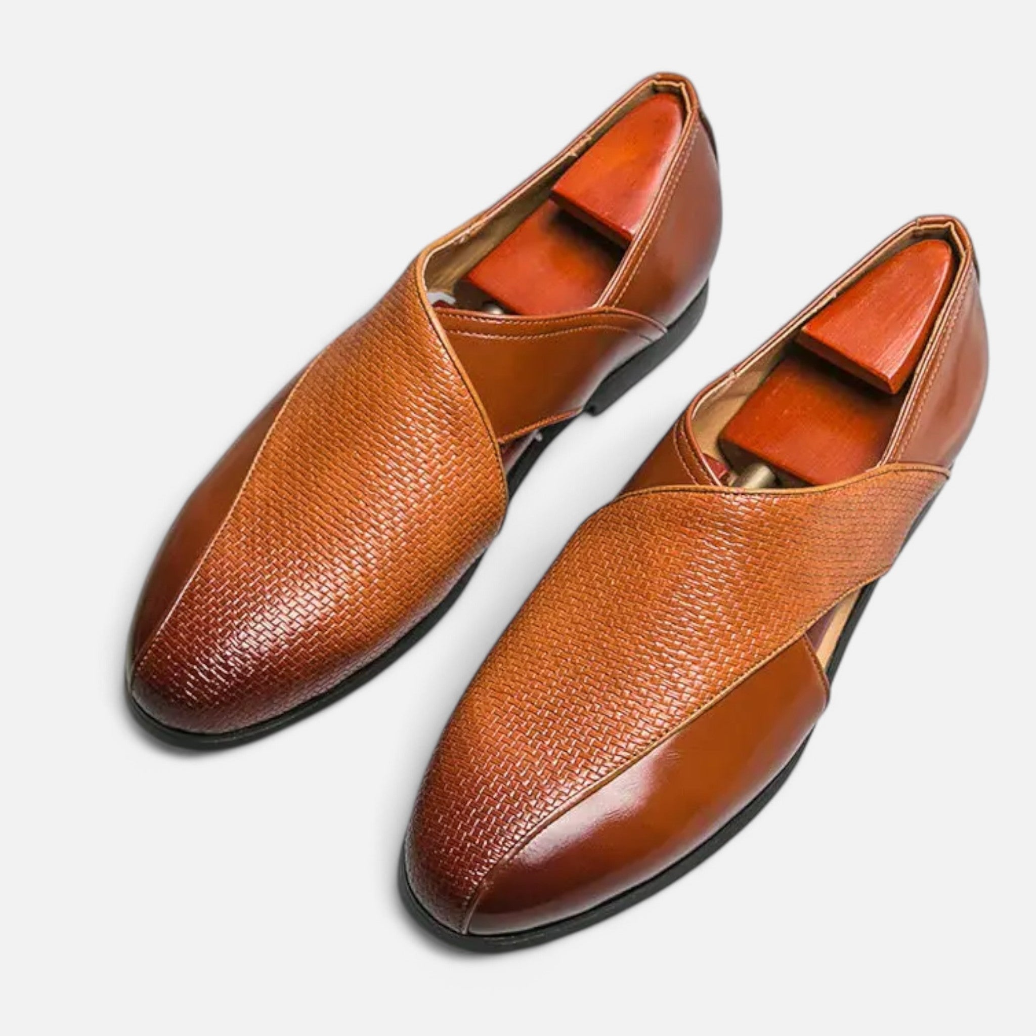 Men's Handcrafted Genuine Leather Moccasins - Casual Slip-On Shoes for Everyday Wear