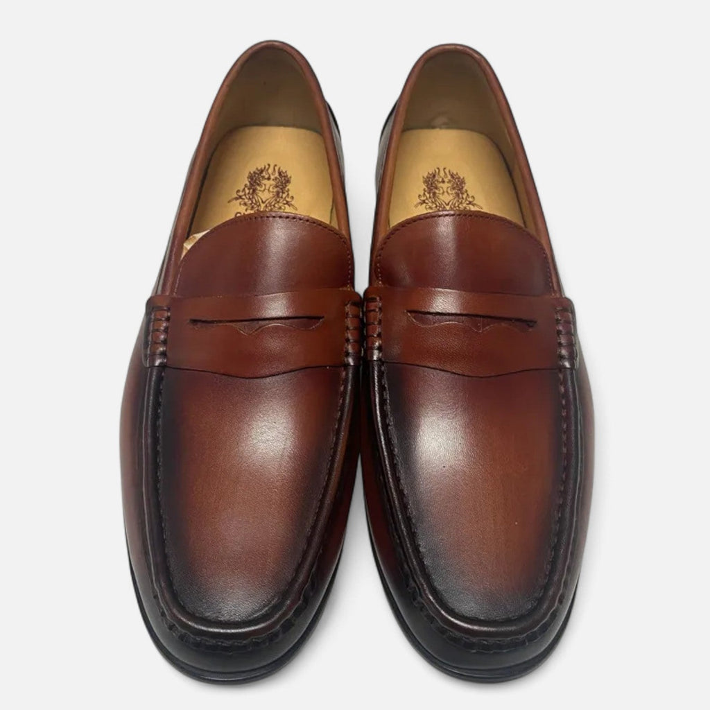 Men's Leather Penny Loafers – Black Elegant Office and Occasion Footwear