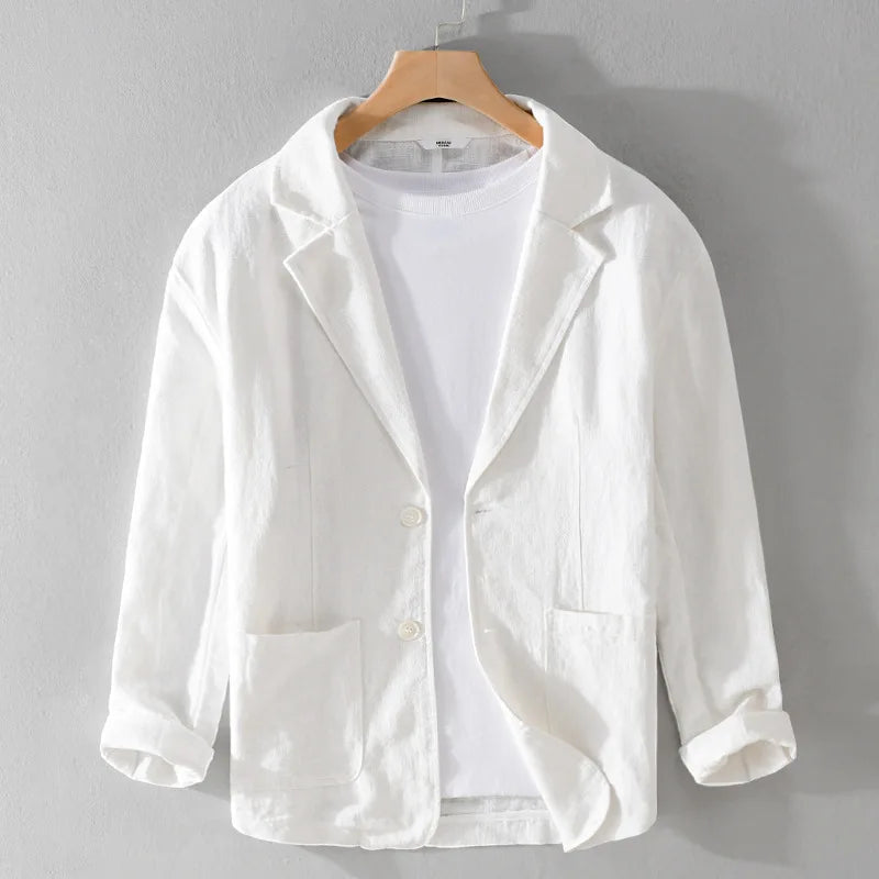 Men's Linen Casual Jacket - Lightweight Breathable Design for Everyday Wear