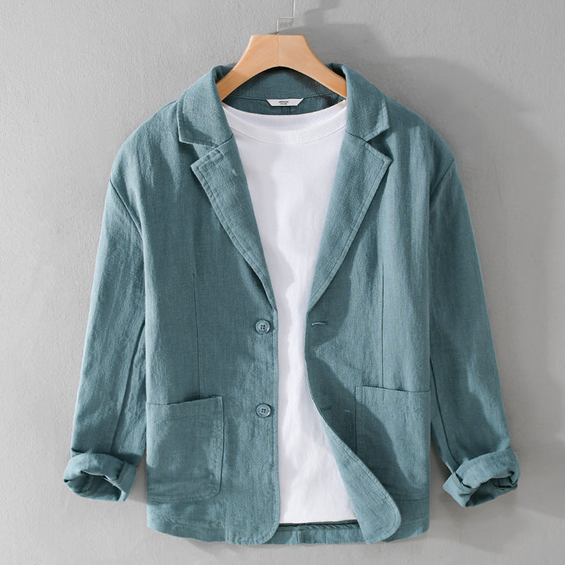 Men's Linen Casual Jacket - Lightweight Breathable Design for Everyday Wear