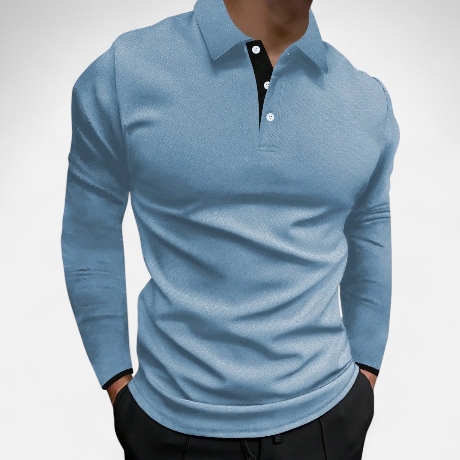Men's Long Sleeve Polo Shirt - Comfortable Elegance - Autumn Business Casual Wear - Versatile Style for Everyday Use
