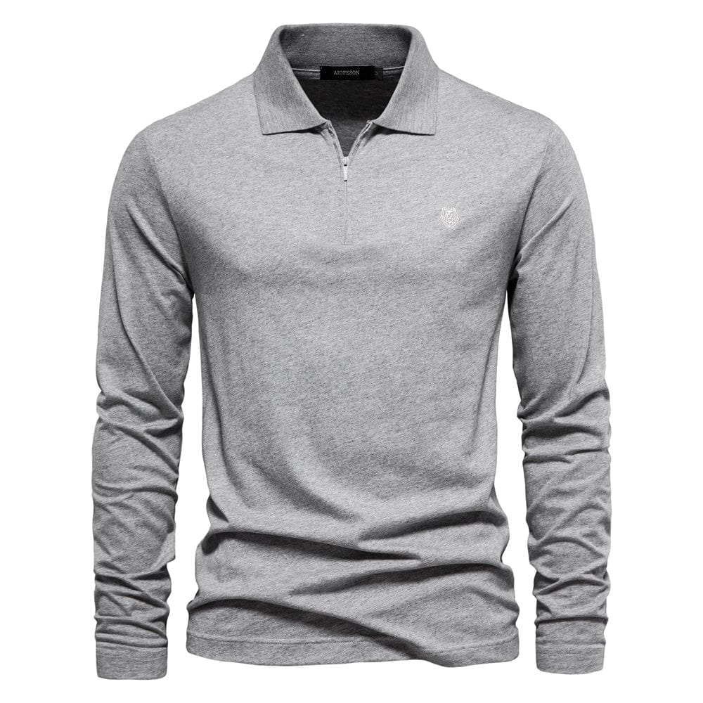 Men's Long Sleeve Polo Shirt - Soft Cotton Blend - Casual Wear - Versatile Everyday Style