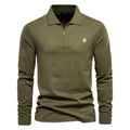 Men's Long Sleeve Polo Shirt - Soft Cotton Blend - Casual Wear - Versatile Everyday Style