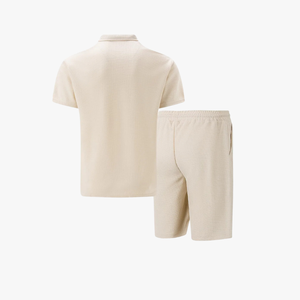 Men's Polo Shirt and Shorts Co-Ord Set - Casual Cotton Outfit for Summer Activities and Relaxation