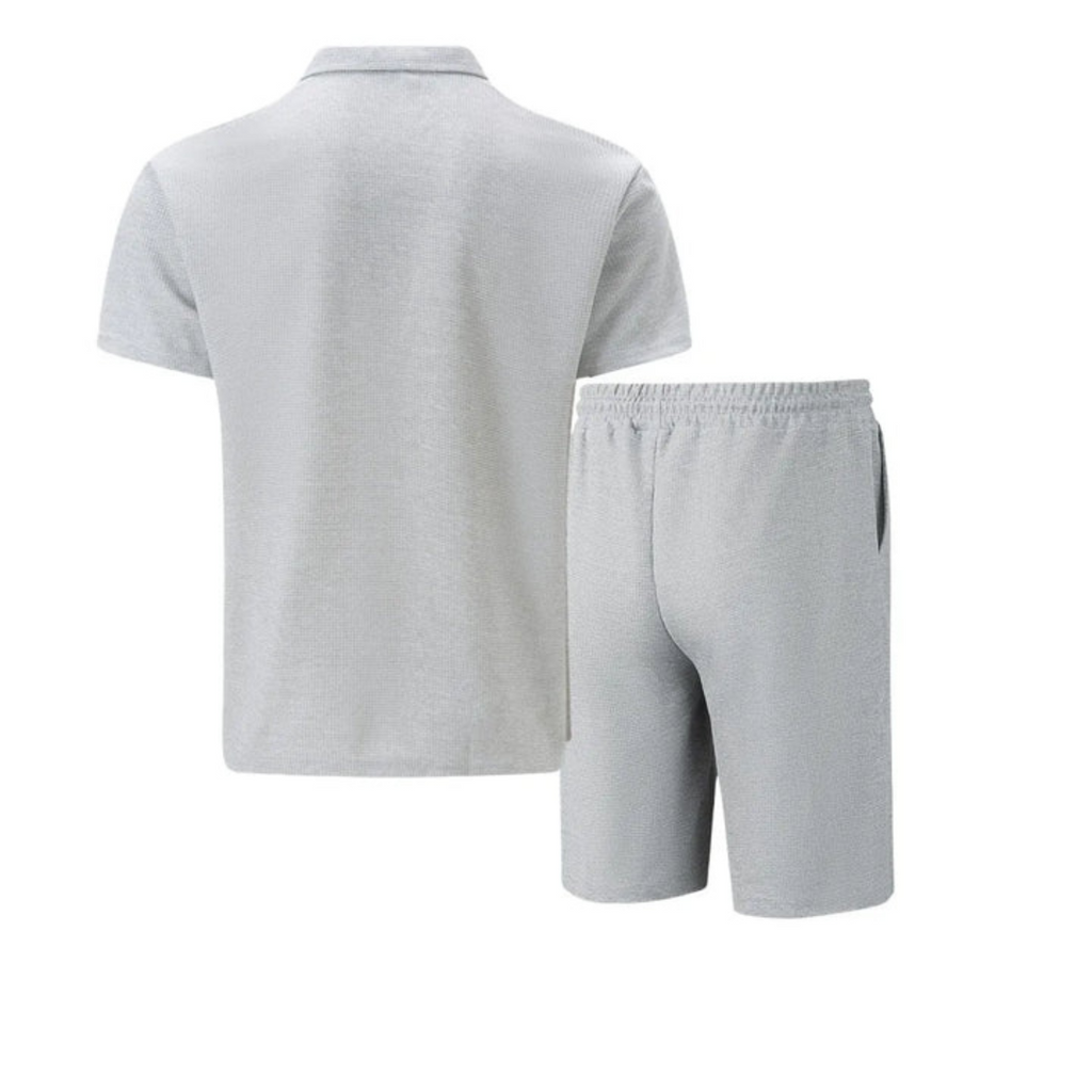 Men's Polo Shirt and Shorts Co-Ord Set - Casual Cotton Outfit for Summer Activities and Relaxation