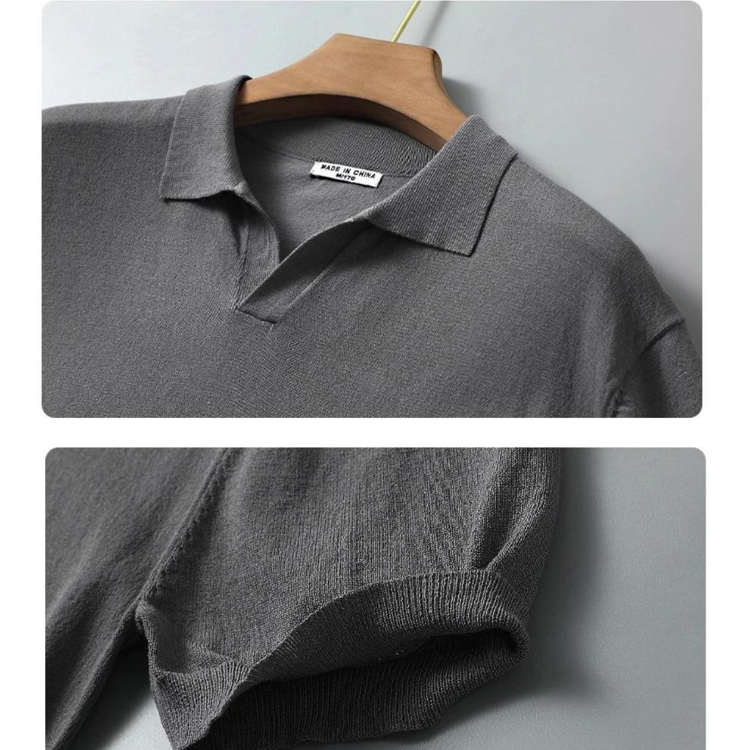 Men's Relaxed Fit Cotton Polo Shirt for Casual Wear - Comfortable Short Sleeve Design