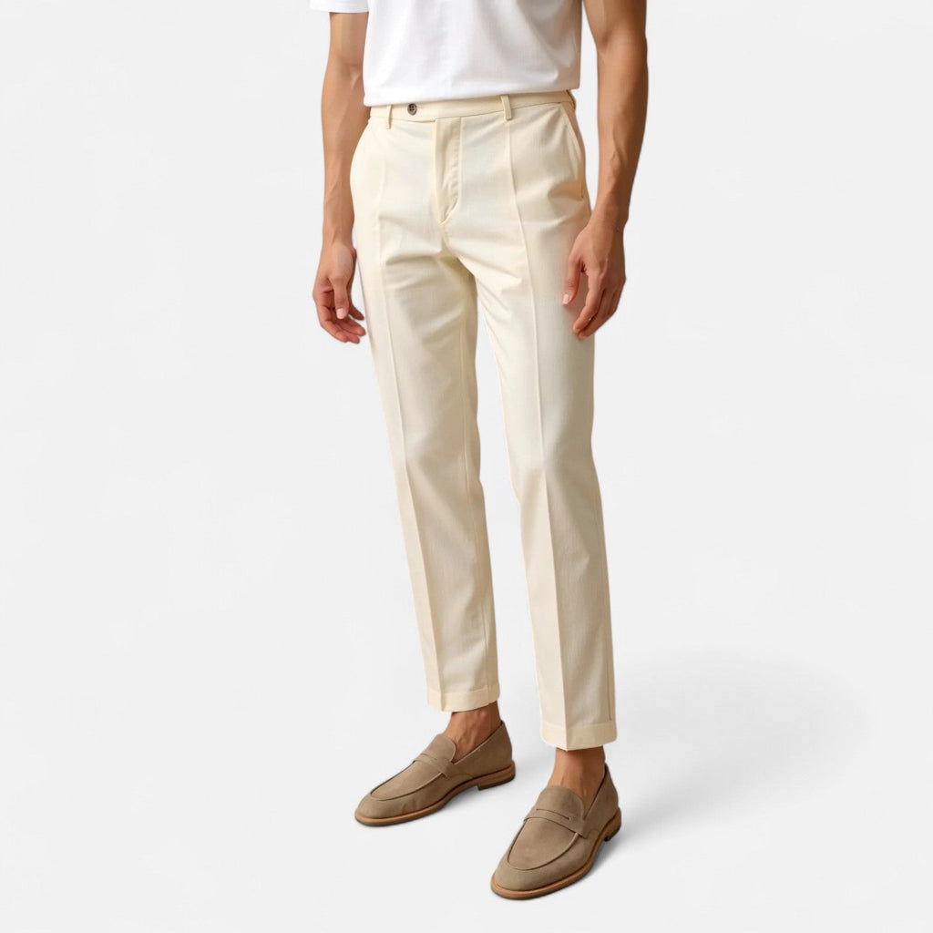 Men's Straight Leg Chino Pants - Cotton Blend - Classic Fit - Casual Trousers for Everyday Wear