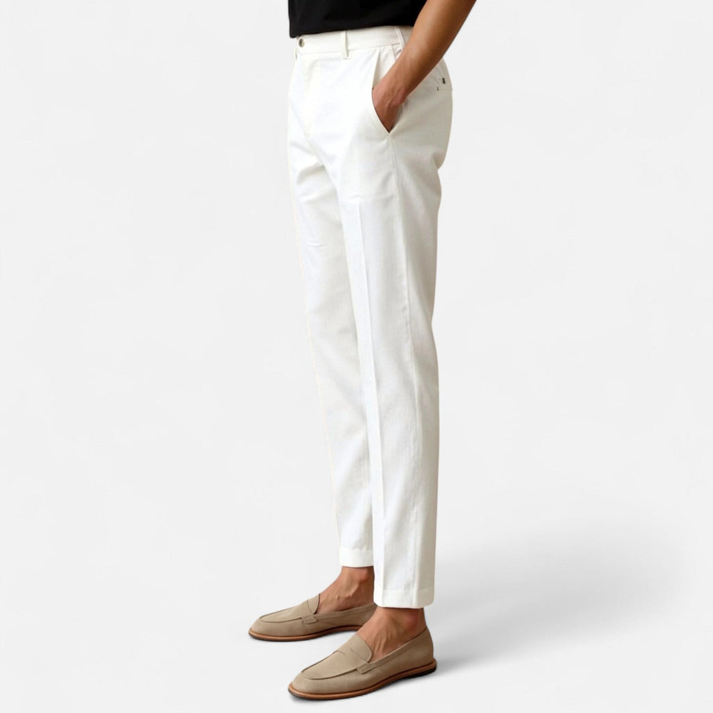 Men's Straight Leg Chino Pants - Cotton Blend - Classic Fit - Casual Trousers for Everyday Wear