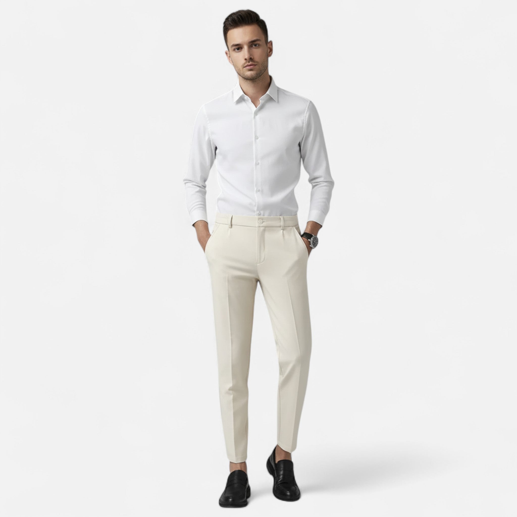 Men's Stretch Dress Pants | Premium Elegance | Formal Wear | Comfortable Fit | Versatile for Work or Events