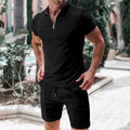 Men's Summer Casual Outfit Set - Short Sleeve Cotton Top & Lightweight Shorts for Everyday Wear