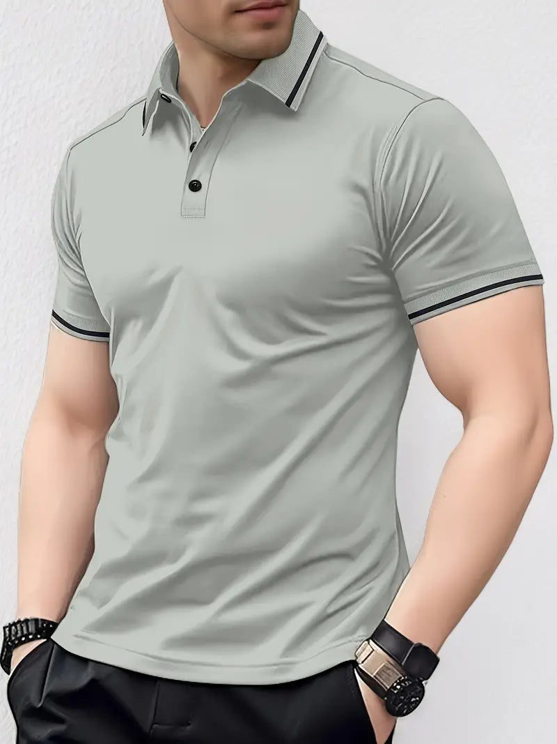 Men's Summer Golf Polo Shirt - Breathable Fabric, Classic Fit, Ideal for Outdoor Sports and Casual Wear