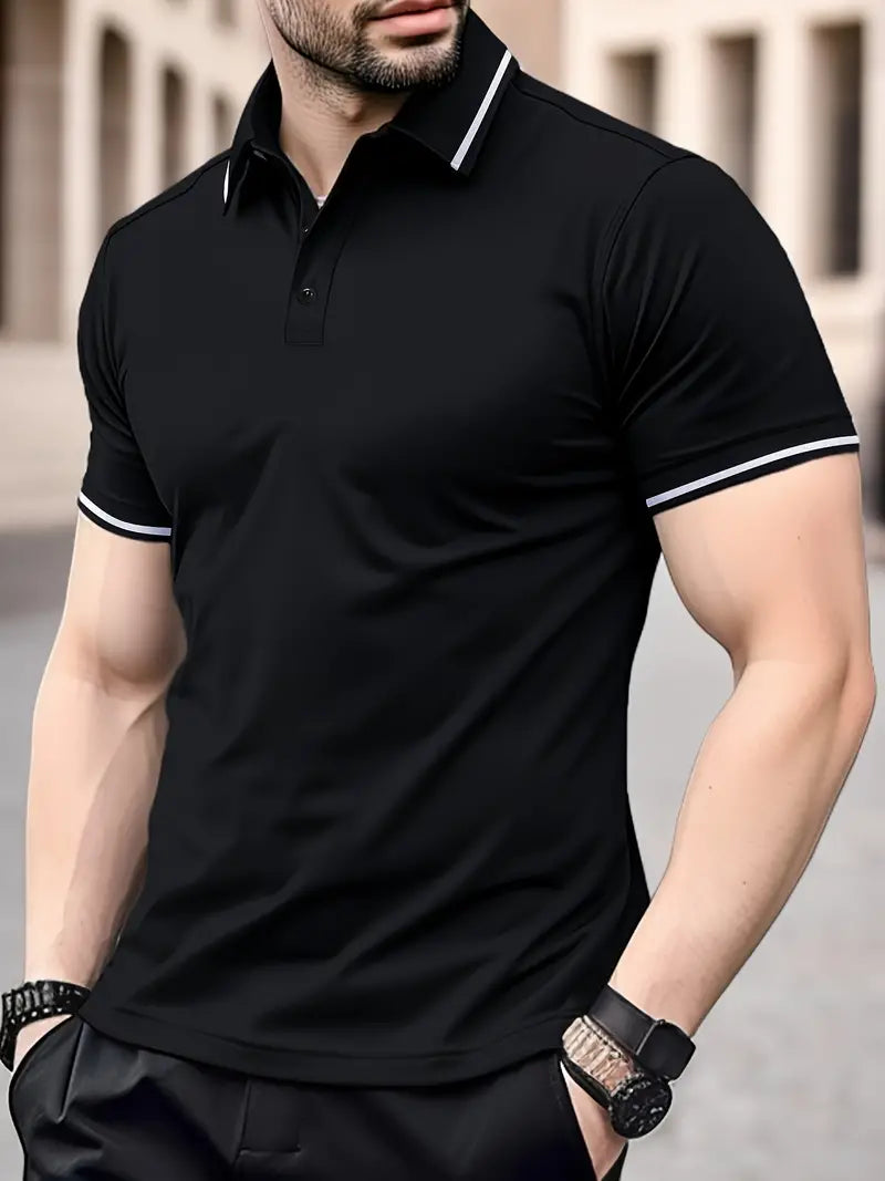 Men's Summer Golf Polo Shirt - Breathable Fabric, Classic Fit, Ideal for Outdoor Sports and Casual Wear
