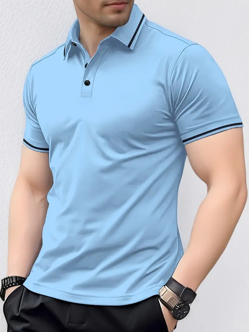 Men's Summer Golf Polo Shirt - Breathable Fabric, Classic Fit, Ideal for Outdoor Sports and Casual Wear