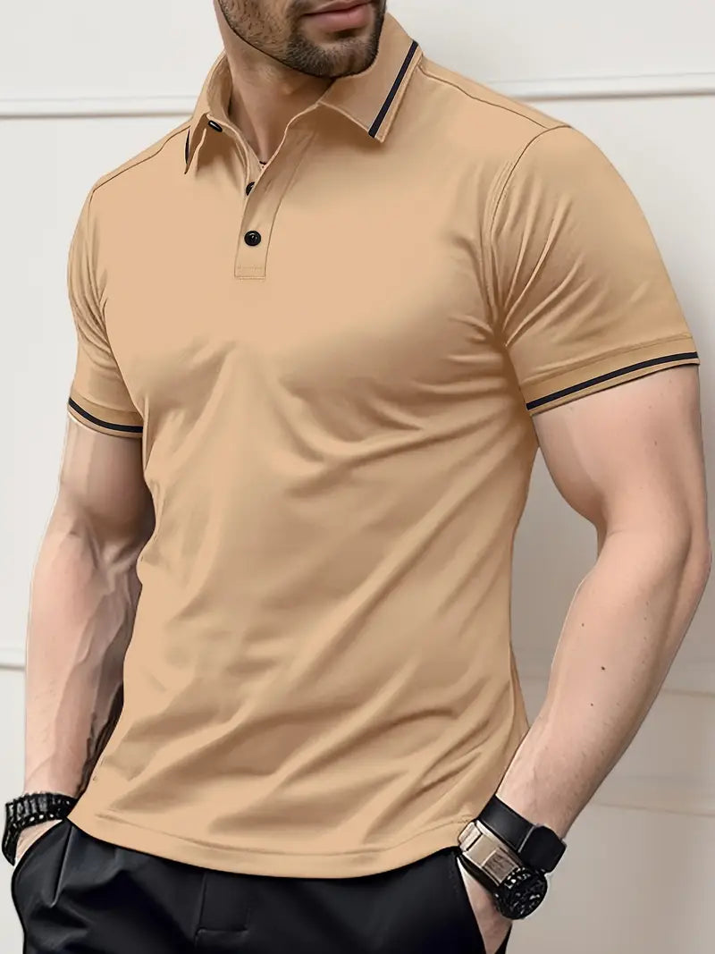 Men's Summer Golf Polo Shirt - Breathable Fabric, Classic Fit, Ideal for Outdoor Sports and Casual Wear