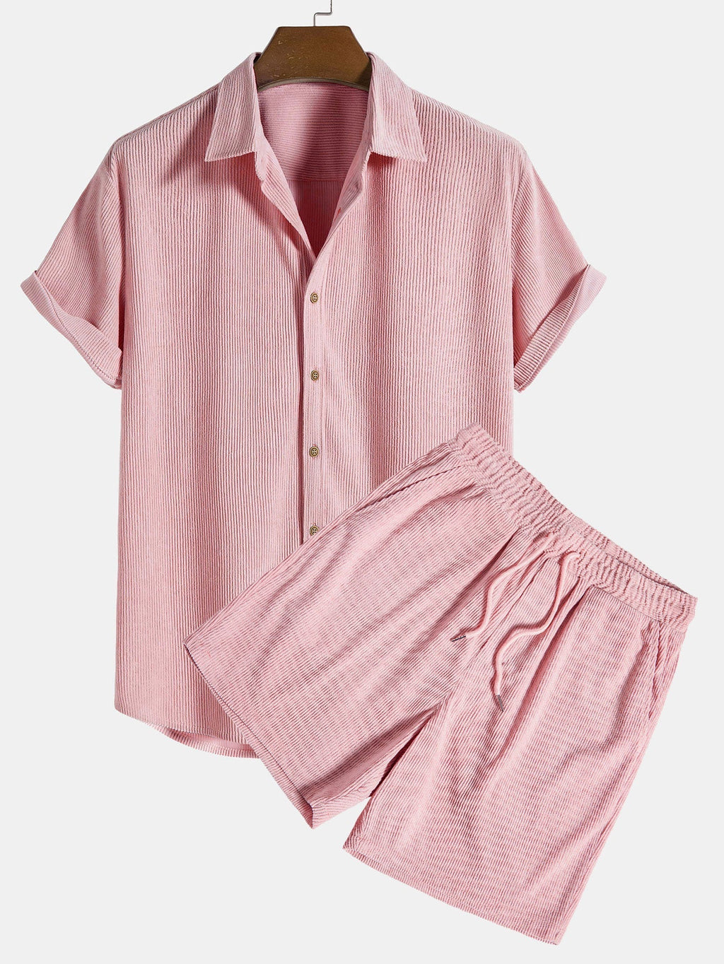 Men's Summer Outfit Set | Lightweight Cotton Shirt and Shorts | Casual Wear for Warm Weather