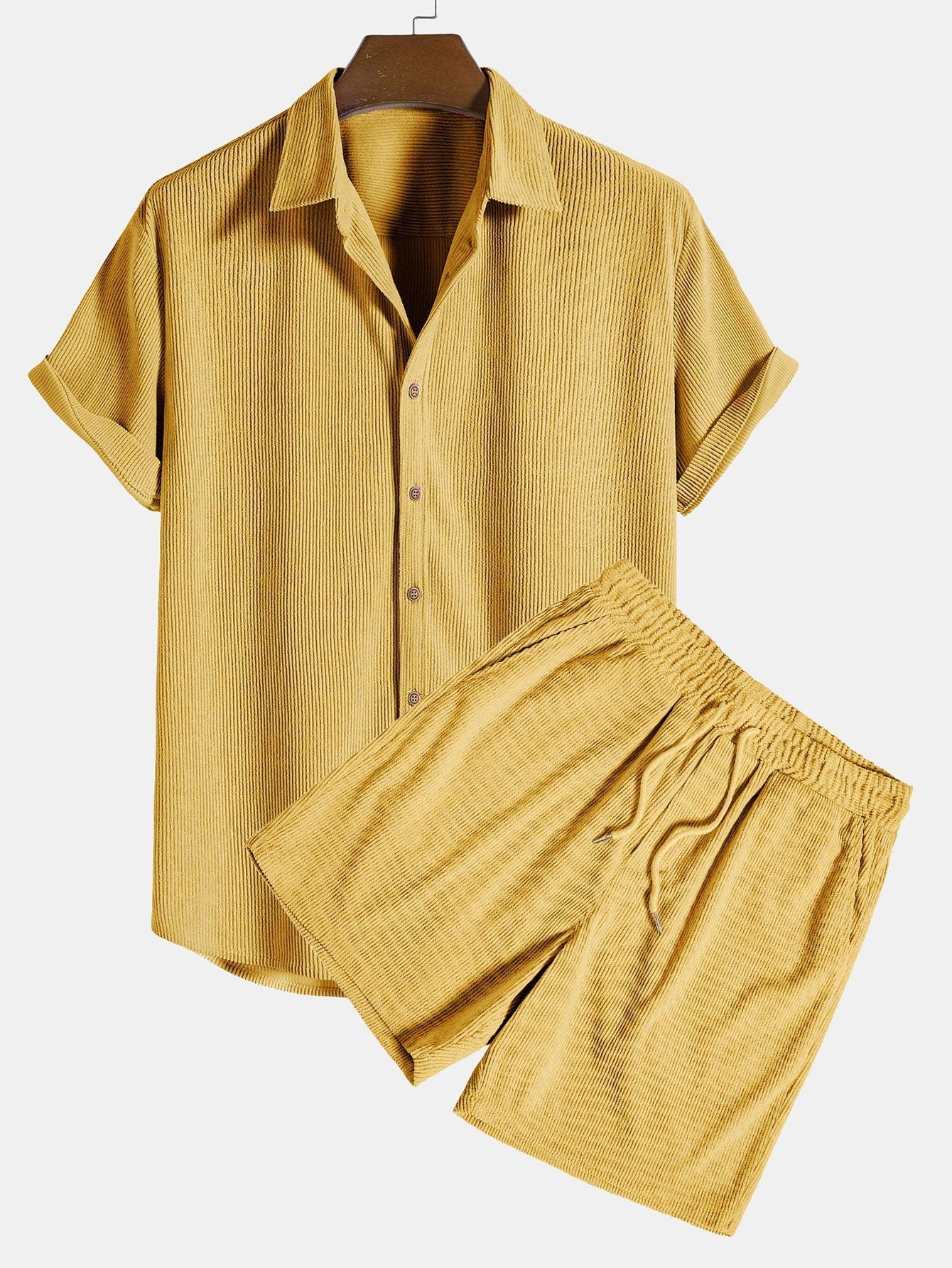 Men's Summer Outfit Set | Lightweight Cotton Shirt and Shorts | Casual Wear for Warm Weather