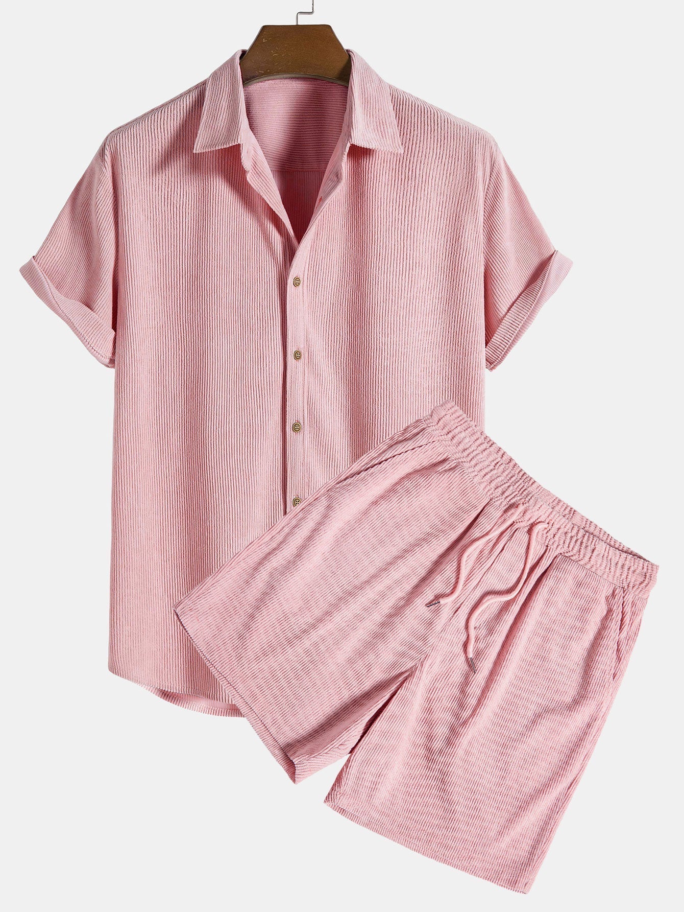Men's Summer Outfit Set | Lightweight Cotton Shirt and Shorts | Casual Wear for Warm Weather