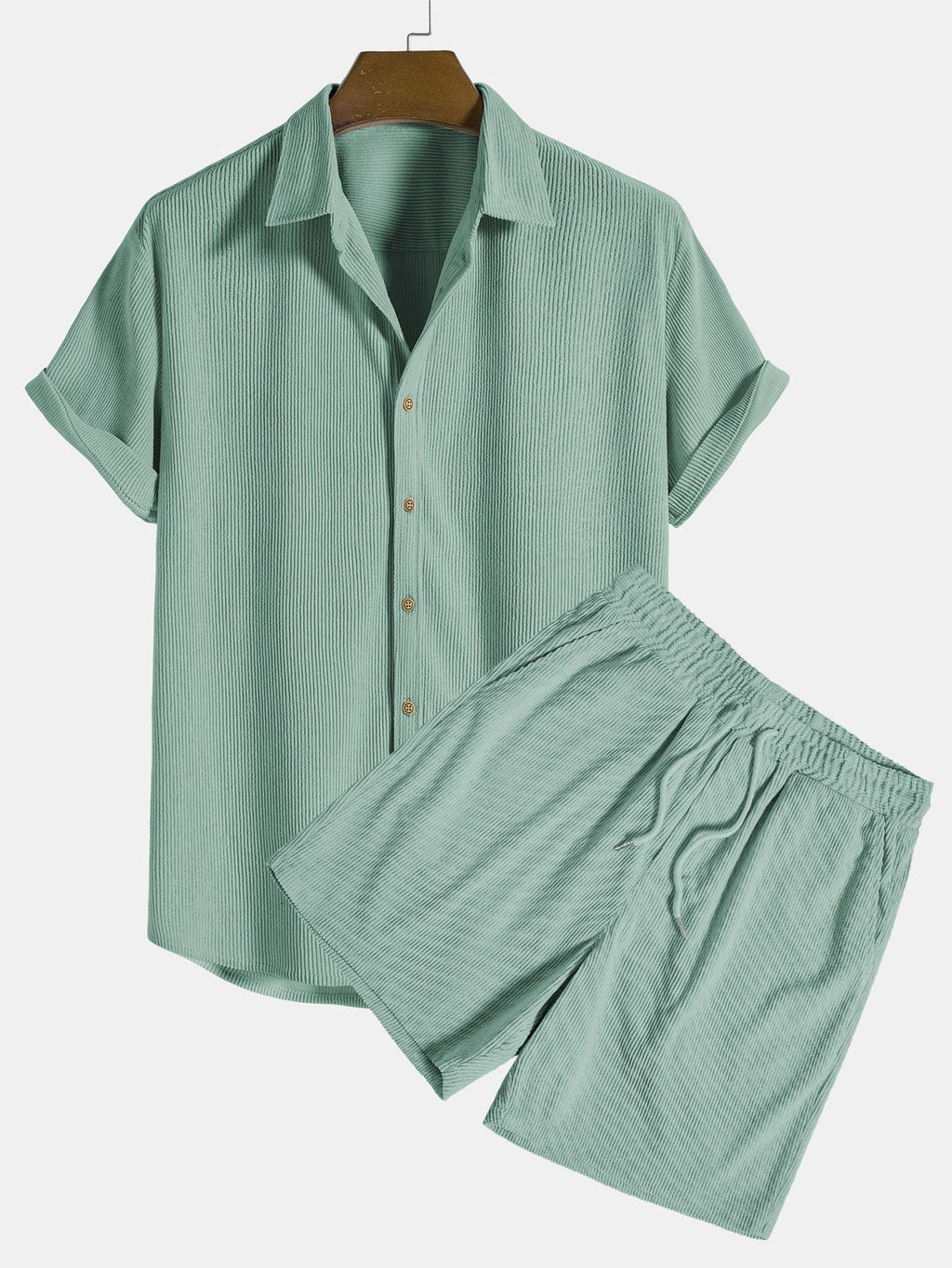 Men's Summer Outfit Set | Lightweight Cotton Shirt and Shorts | Casual Wear for Warm Weather