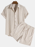 Men's Summer Outfit Set | Lightweight Cotton Shirt and Shorts | Casual Wear for Warm Weather