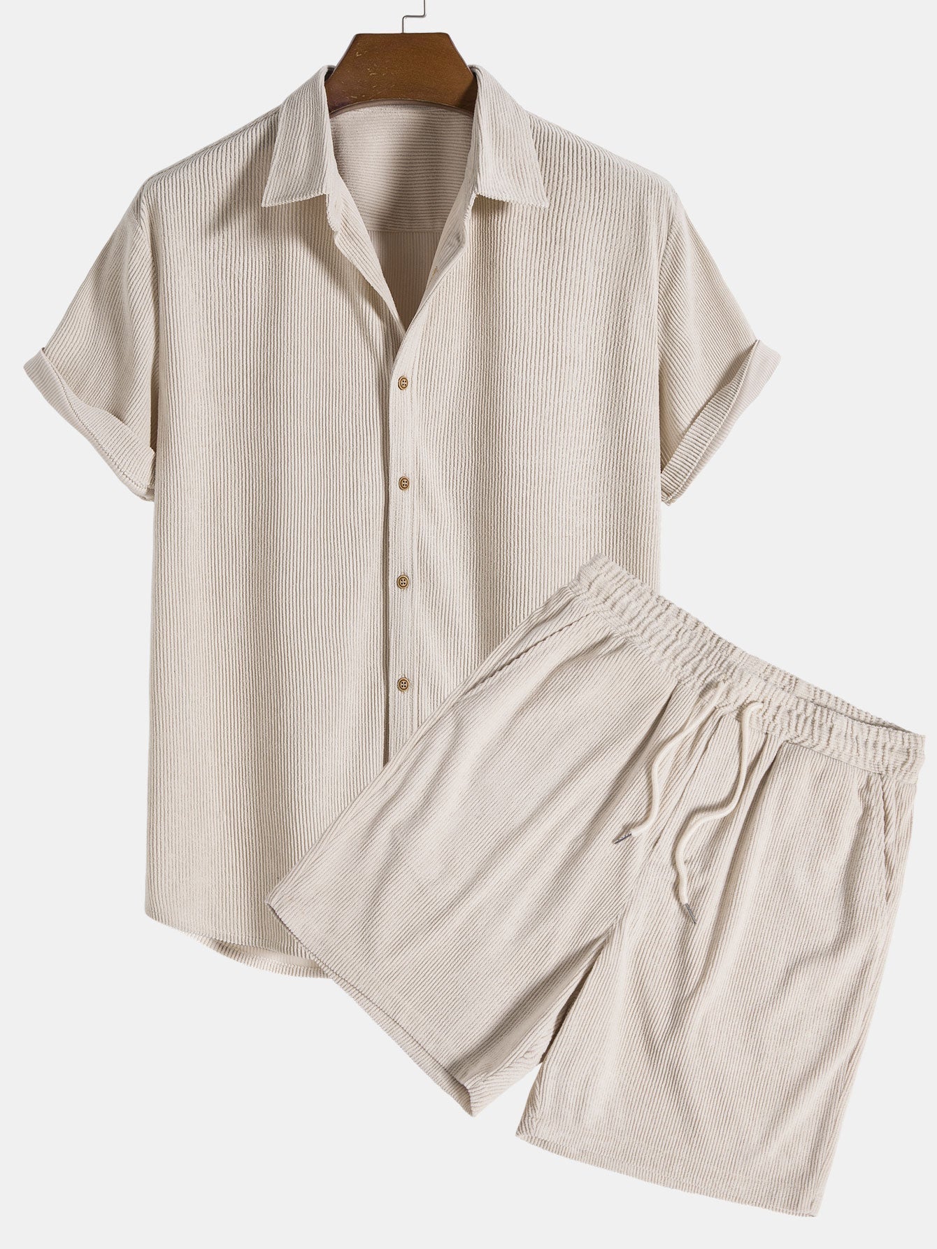 Men's Summer Outfit Set | Lightweight Cotton Shirt and Shorts | Casual Wear for Warm Weather