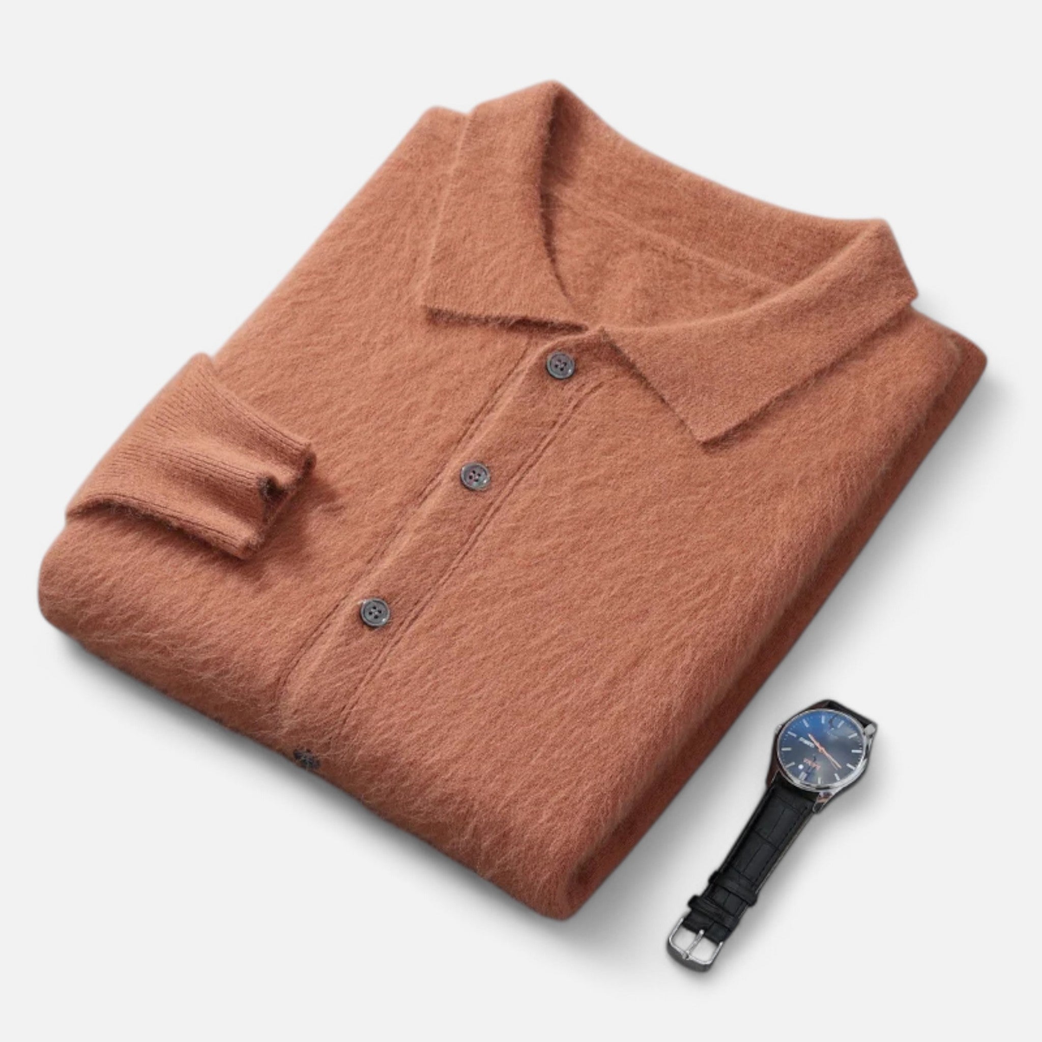 Men's Timeless Polo Collar Sweater Jacket | Classic Knit Design for Casual Wear | Versatile Outerwear for All Seasons