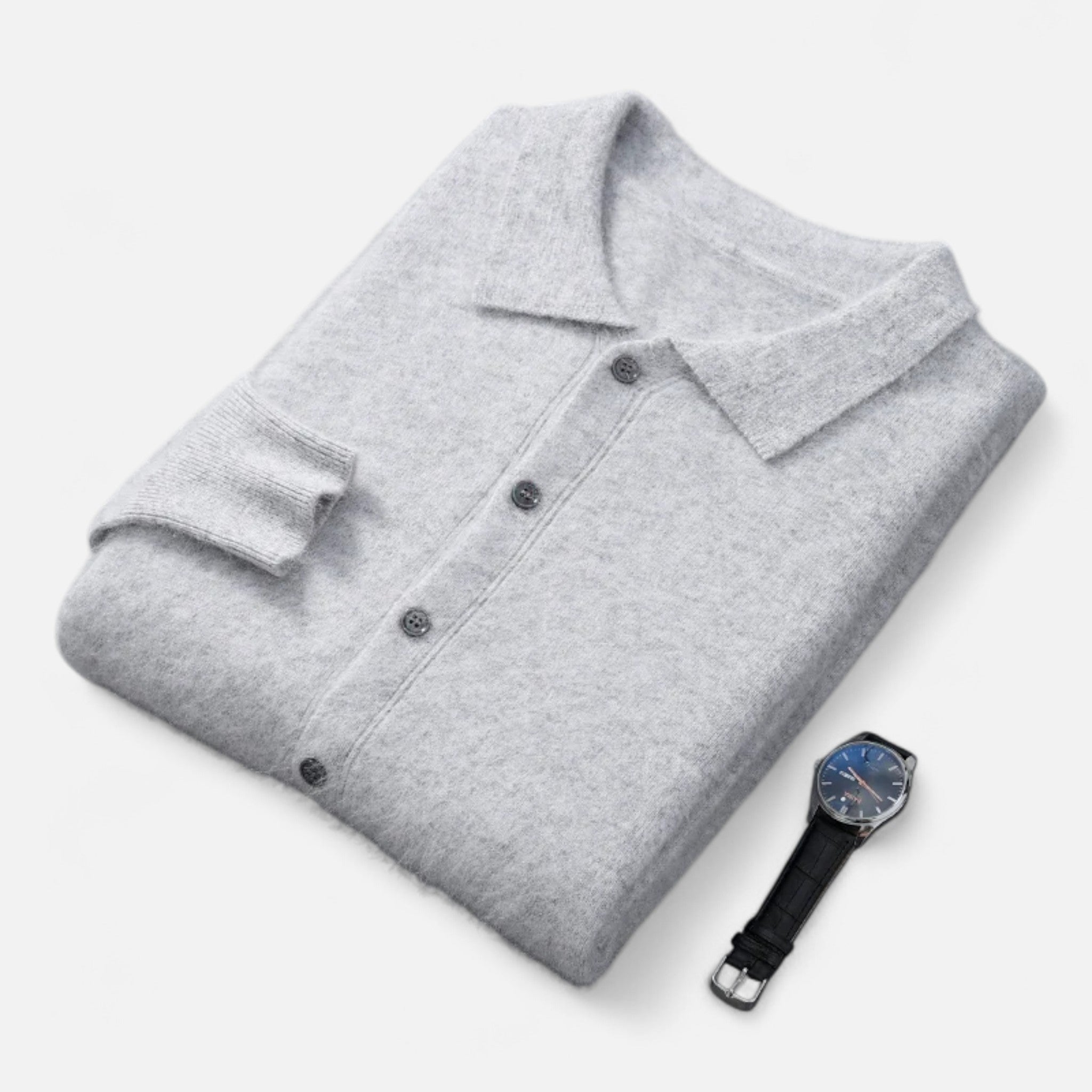 Men's Timeless Polo Collar Sweater Jacket | Classic Knit Design for Casual Wear | Versatile Outerwear for All Seasons