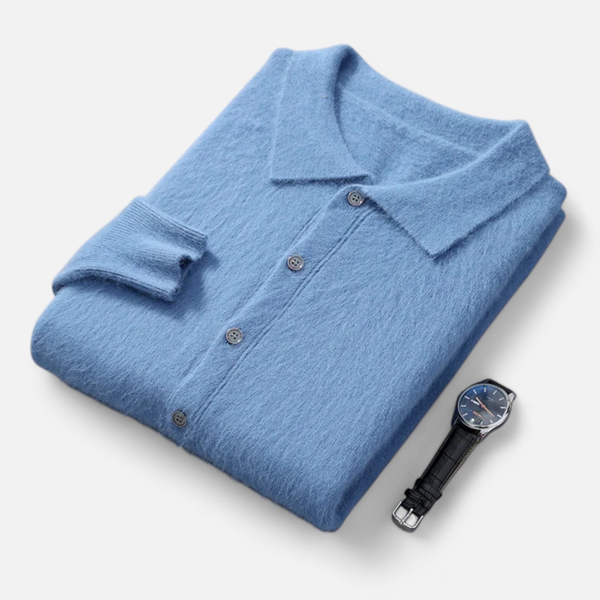 Men's Timeless Polo Collar Sweater Jacket | Classic Knit Design for Casual Wear | Versatile Outerwear for All Seasons