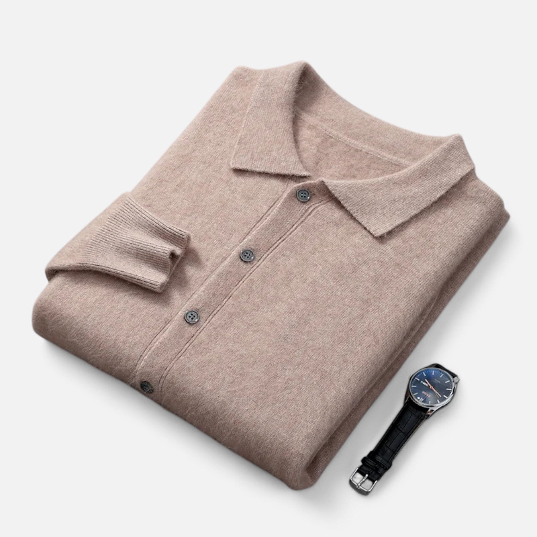 Men's Timeless Polo Collar Sweater Jacket | Classic Knit Design for Casual Wear | Versatile Outerwear for All Seasons