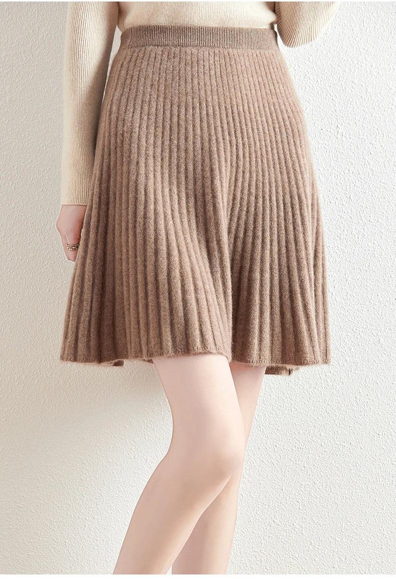 Merino Wool Midi Skirt for Women - Comfortable and Stylish Everyday Wear - Versatile Fashion Essential