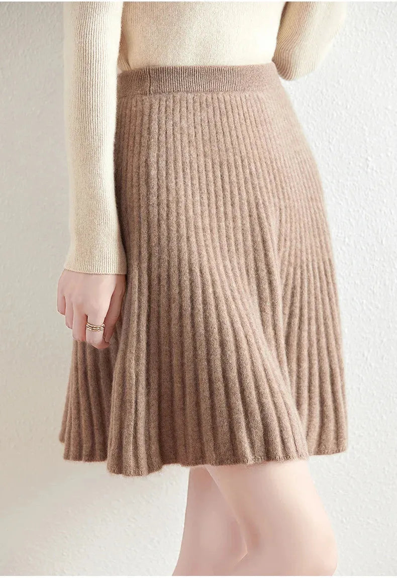 Merino Wool Midi Skirt for Women - Comfortable and Stylish Everyday Wear - Versatile Fashion Essential