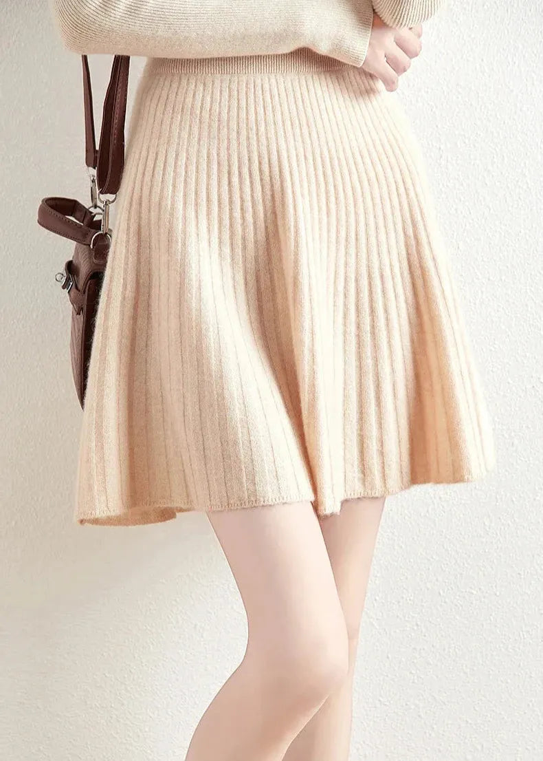 Merino Wool Midi Skirt for Women - Comfortable and Stylish Everyday Wear - Versatile Fashion Essential